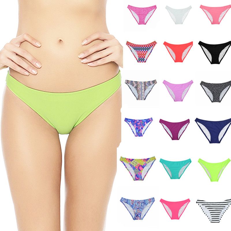 Compra Los Colores Sólidos Mujeres Sexy Traje De Baño Calzones Mediados De  Cintura Pantalones Cortos Triángulo Nadar Troncos Mujer Bikini Inferior  Venta Por Mayor Tamaño S L Barato | Entrega Rápida Y