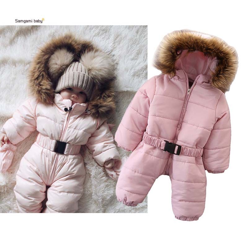 Invierno recién nacido bebé niña ropa bebé niña diseñador de chaqueta acolchada Niñas mamelucos infantil mono bebé ropa de una A2362