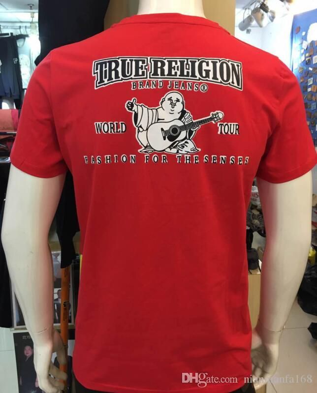 red black and white true religion shirt