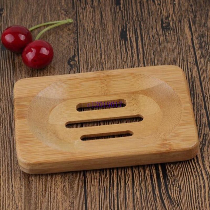 Natural Simple Soap Dish Soap Box Bamboo Rack Container Tray Holder Wooden Box