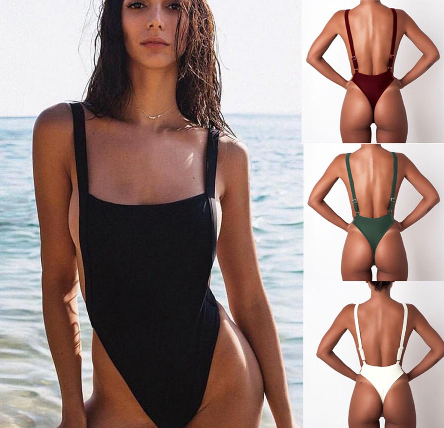 black thong one piece swimsuit