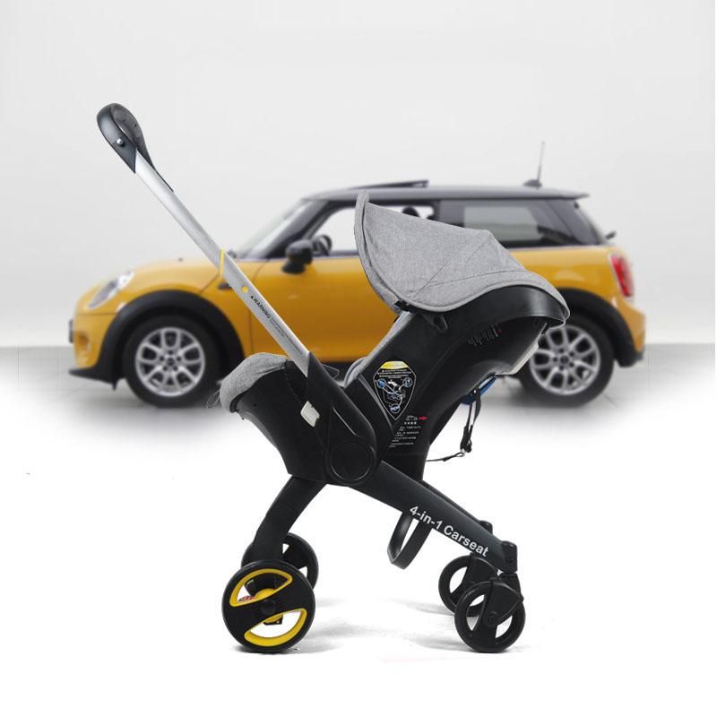 stroller with yellow wheels