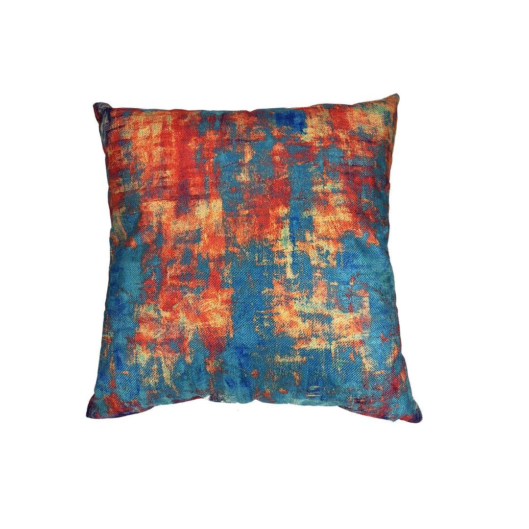 Decorative Art Old And Weathered Grunge Texture Cyan Blue Red