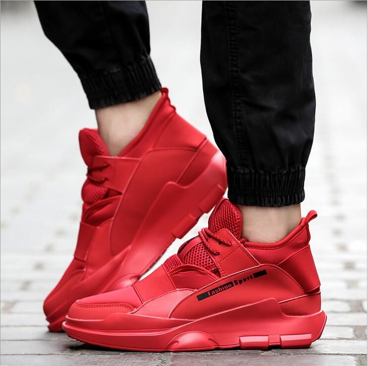 all red casual shoes