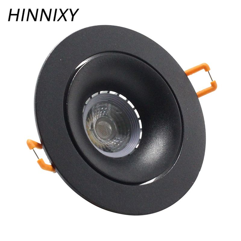 Hinnixy Led Downlight Fitting Recessed Ceiling Spot Lamp 95mm Cut Hole Round Double Rings Rotary Frame Replaceable Gu10 Bulbs Dimmable Led Downlights