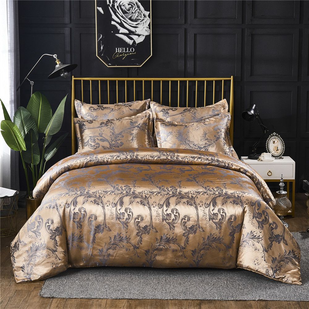 Luxury Jacquard Bedding Set European Duvet Cover Pillowcase Single