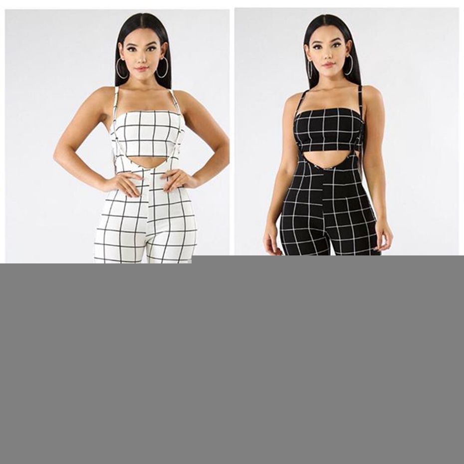 black and white plaid two piece set