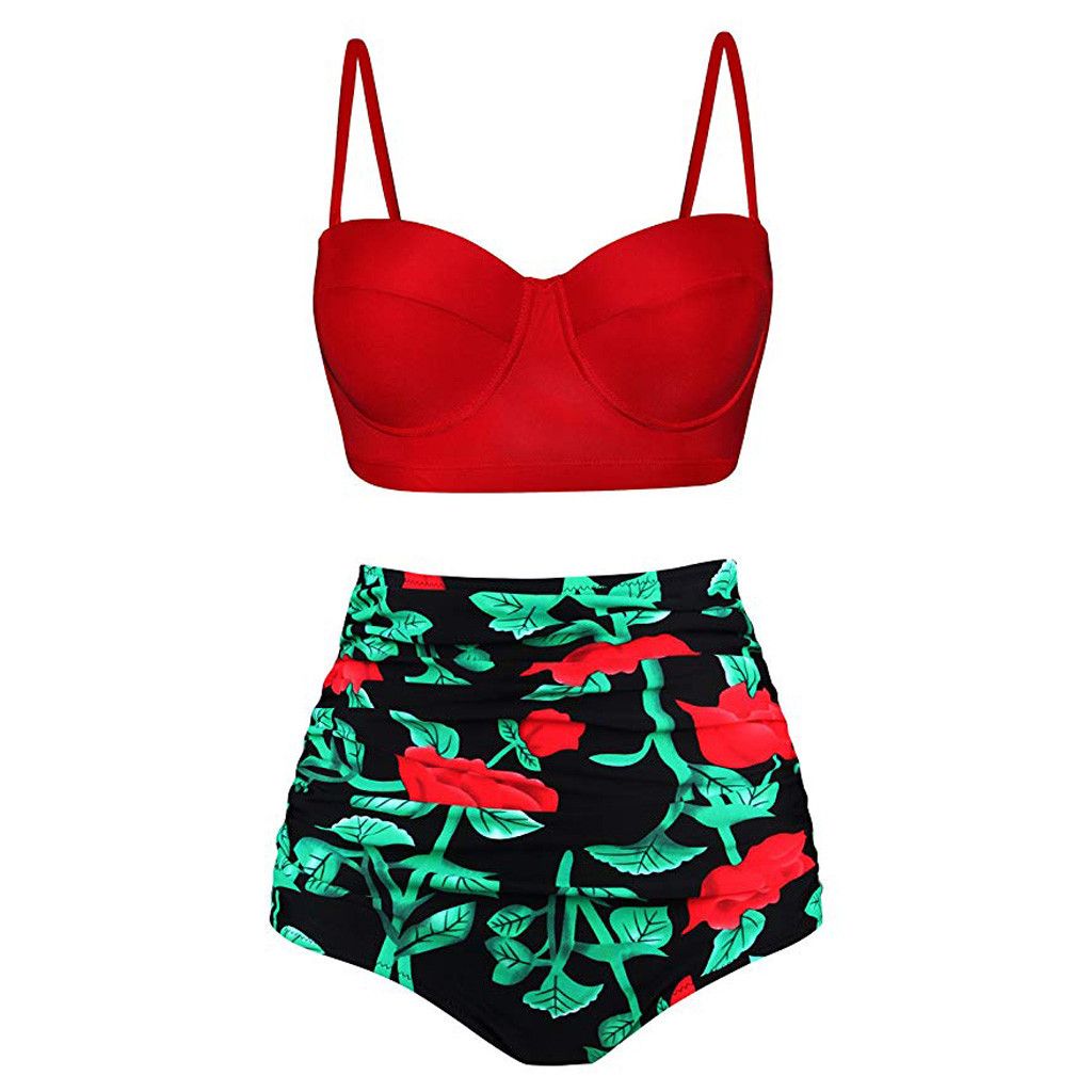 womens red bikini set