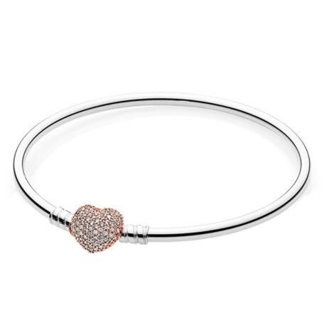 pandora silver bangle rose gold clasp pandora silver bangle rose gold clasp