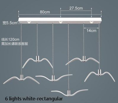 6 white rectangular