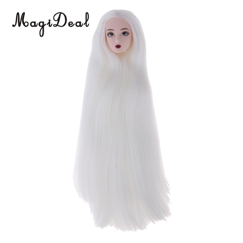 White Hair für XinYi Doll Custom DIY MagiDeal 1/6 BJD Head Sculpt w 