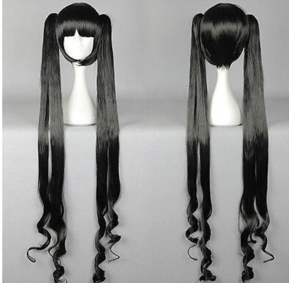 Unique Long Straight Black Split Type Hesti Cosplay Wig With Ponytails Anime Wig Half Wigs For Natural Hair Lace Wig Trend From Dingyingying68687