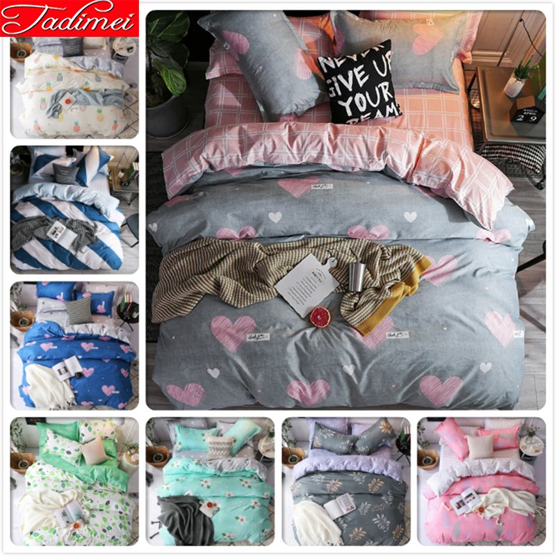 New Grey Pink Ab Double Side Duvet Cover 3 Bedding Set Adult Kids