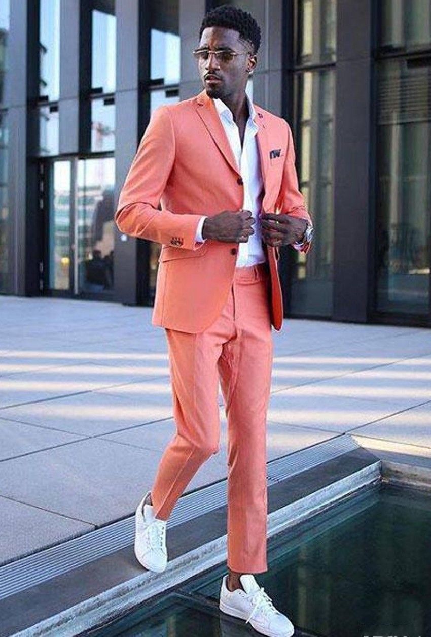 Moda Coral Hombre Boda TUXEDOS Muesca Sapa Groom Groomsmen Txedos Hombre Popular Hombre Blazers Chaqueta Excelente Moda Coral Hombre Boda TUXEDOS Muesca Sapa Groom Groomsmen Txedos Hombre Popular Hombre Blazers Chaqueta Excelente