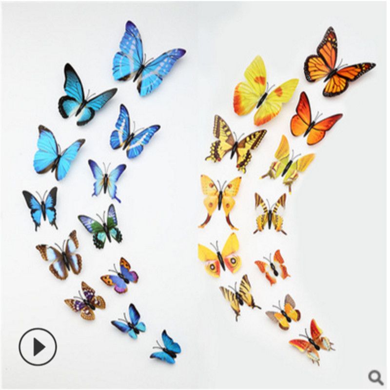 12 Three Dimensional Simulation Butterfly Wall Paste Creative