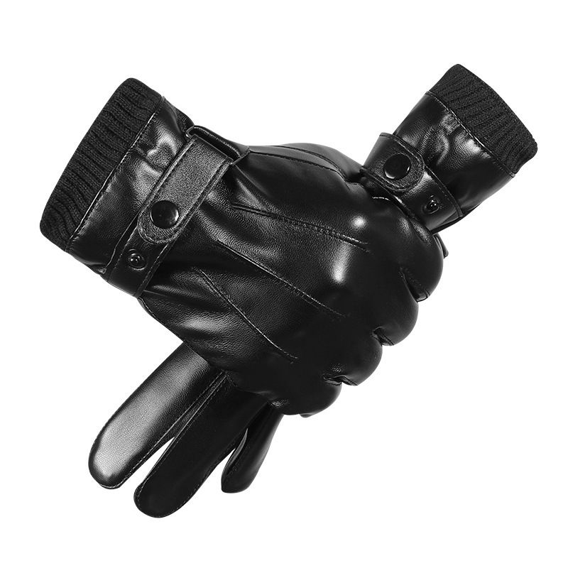 Men/'s Outdoor Winter Ski Warm PU Leather Gloves Touch Screen Driving Cycling