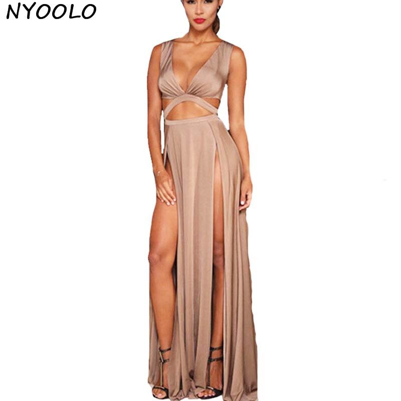 sexy slit maxi dress