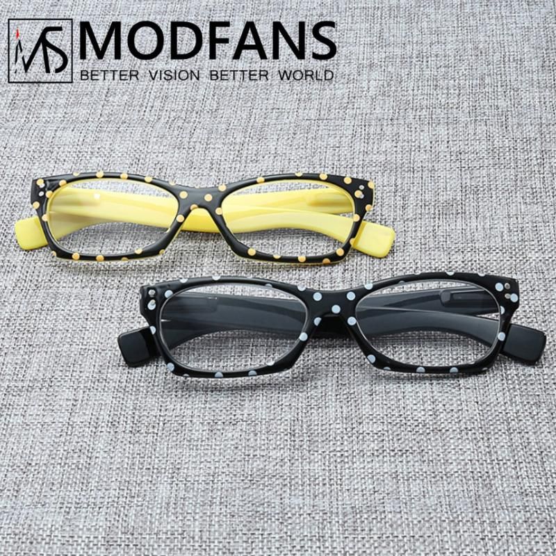 Las mujeres gafas de lectura de moda del diseño del punto del ojo de gato alto Quanlity resina de la vendimia de las lentes de presbicia cristal de dioptrías 1.5 2 2.5 3
