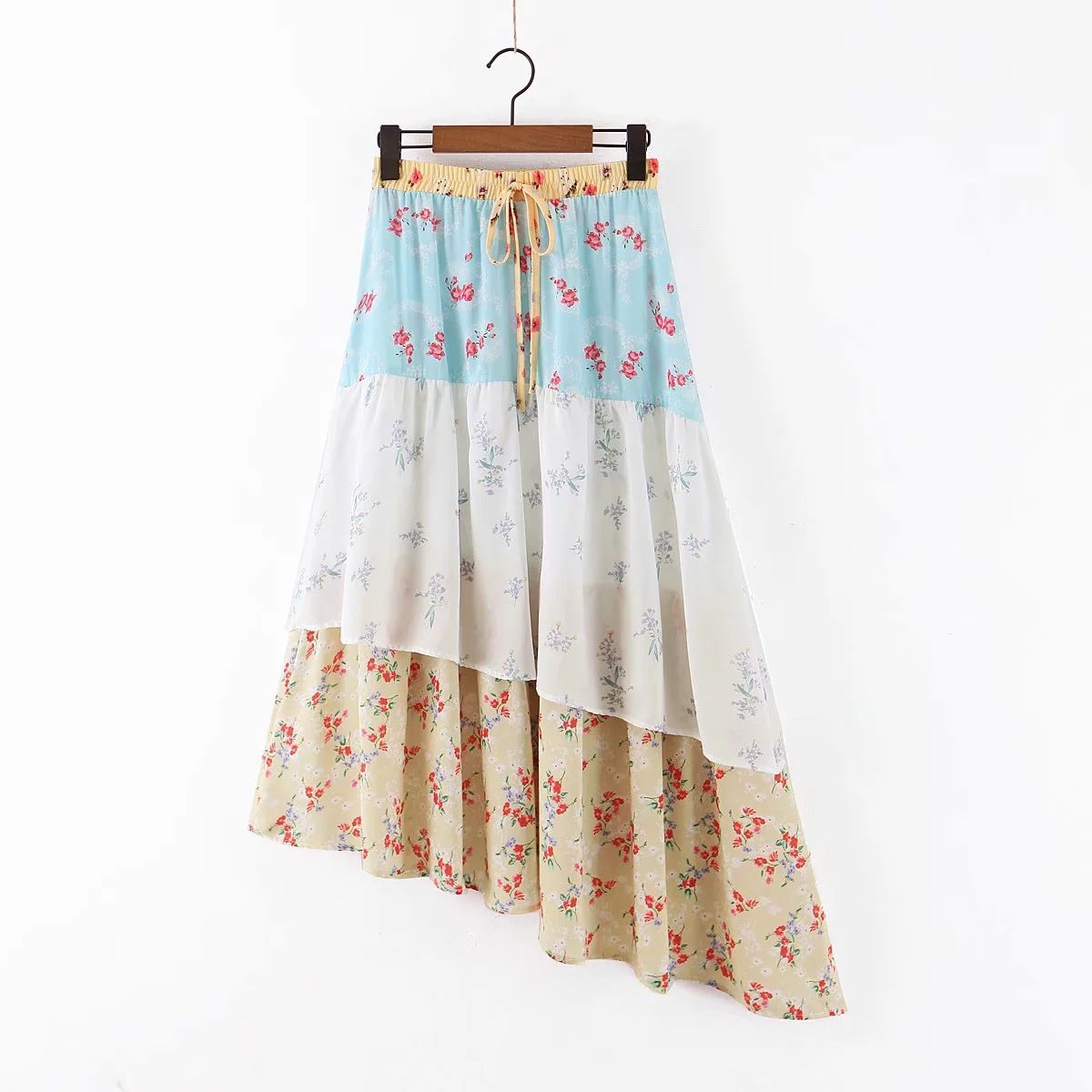 Buy Dropshipping Skirts Online, Cheap Floral Print High Low Skirts 