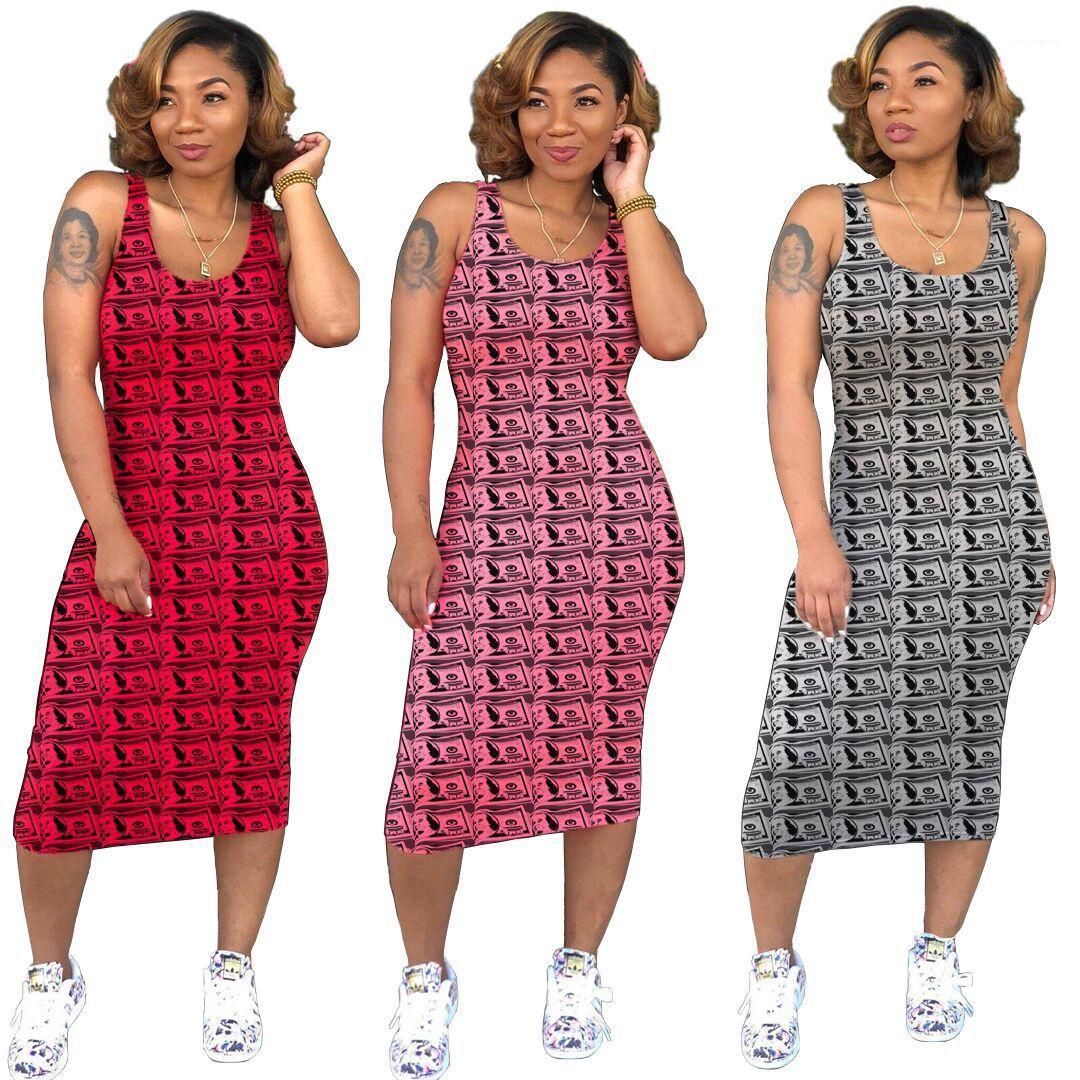 money print bodycon dress