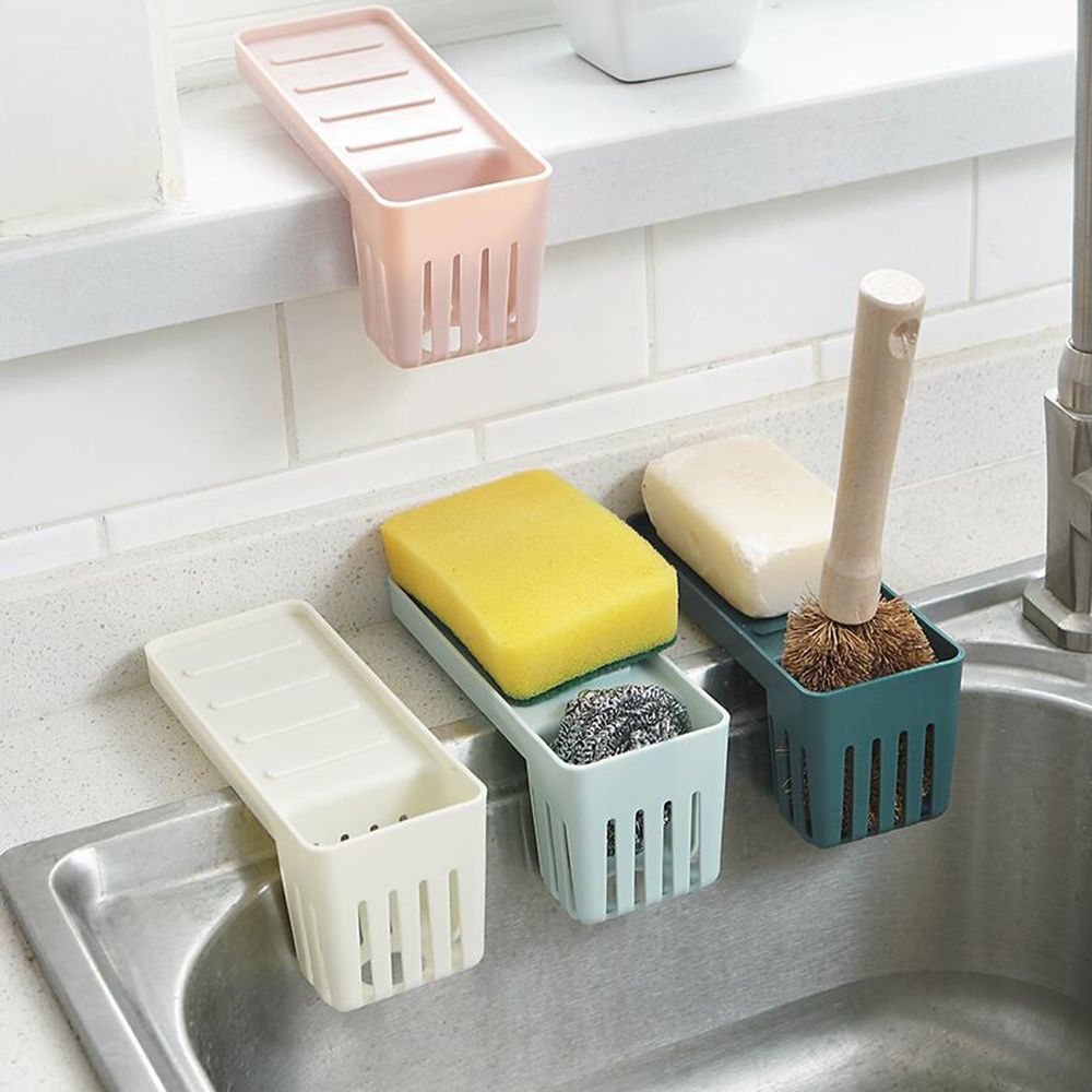 Color al Azar Lankater Cocina de Almacenamiento en Rack Ventosa Doble Fregadero Esponja Cepillo Bastidores baño de Metal Racker sostenedor del hogar de la Cocina Organizador