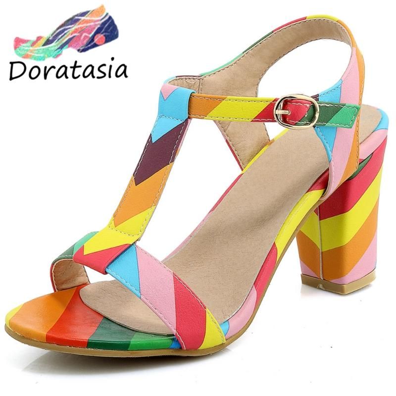 t strap rainbow sandals