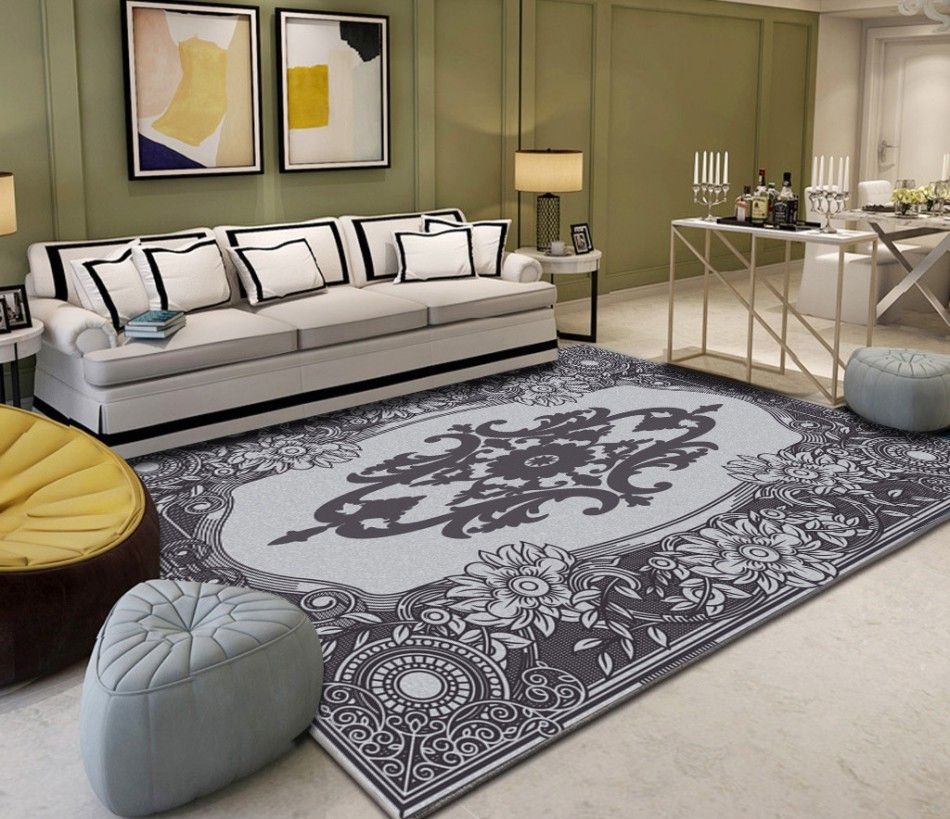 Custom Floor Mural Wallpaper European Antique Gray 3D ...