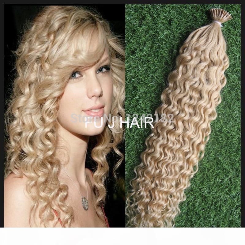 613 Bleach Blonde Stick I Tip Human Hair Extensions 1g Strand