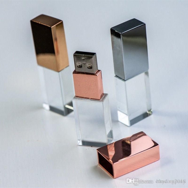 Bamboo Wooden Crystal USB 2.0 Flash Drive Custom USB 3D Logo Photography Wedding