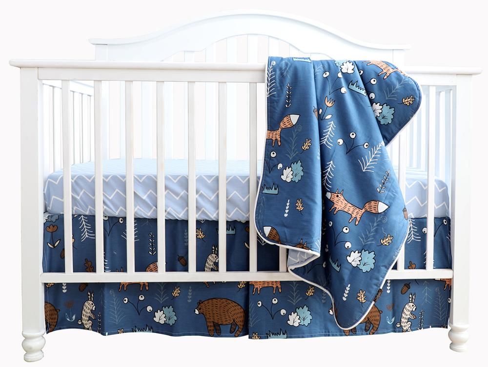 100 Cotton Newborn Baby Crib Bedding Set Rail Guard