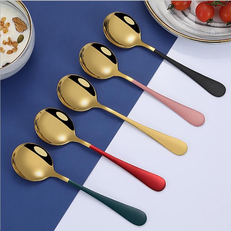 2020 Stainless Steel Dinner Spoons With Round Edge Extra Fine Dessert Spoons For Home Kitchen Or