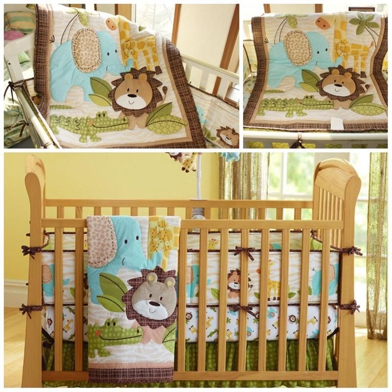 Baby Crib Bedding Sets Cute One Kit Printed Animal Elephants