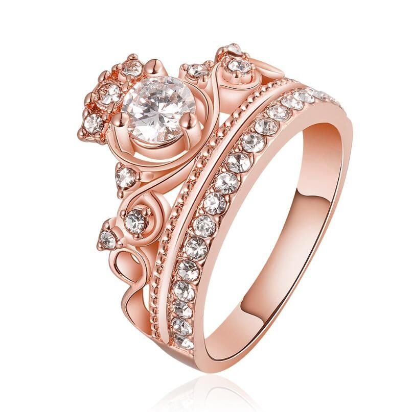 pandora crown rose gold ring