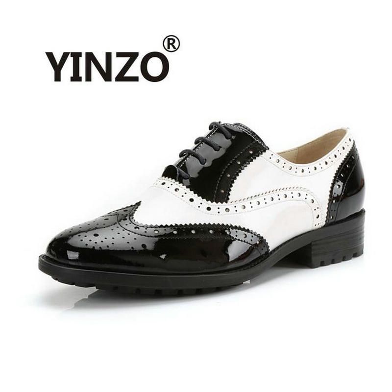 Yinzo Women Shoes New Fashion Genuine Leather Sheepskin Oxford