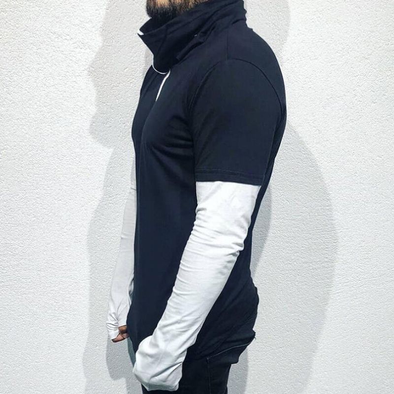 Holemee Mens Early Autumn Hip-hop Fashion Street Matsushita Turtleneck Sweater with Long Sleeves Holemee Mens Early Autumn Hip-hop Fashion Street Matsushita Turtleneck Sweater with Long Sleeves