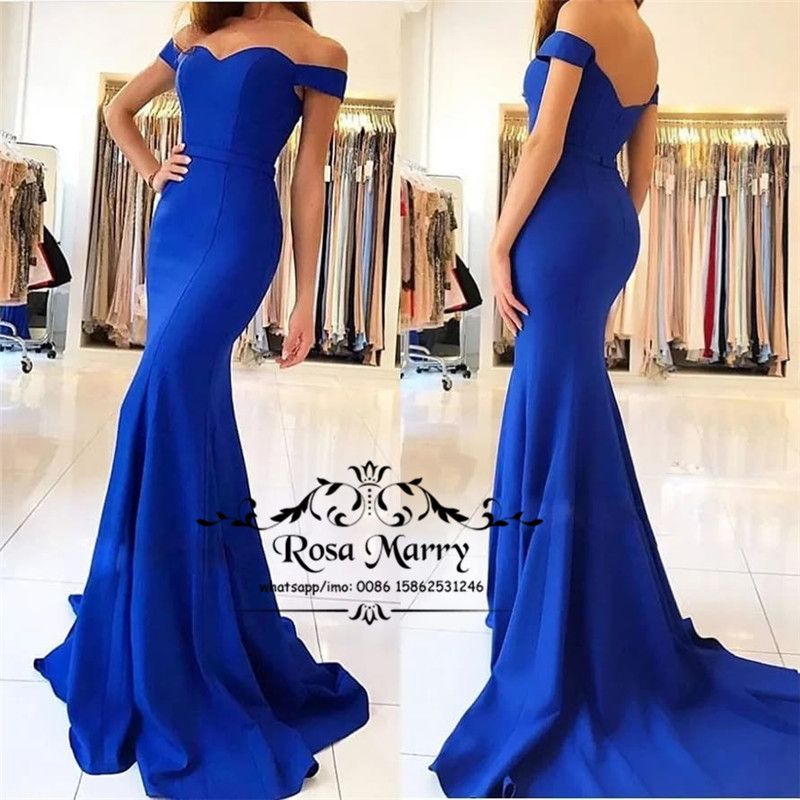 vestido de festa azul royal longo barato