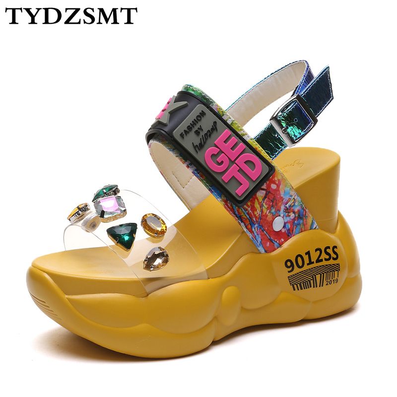 diamond platform sandals