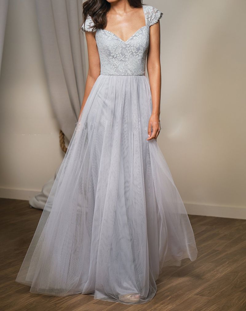 gray lace bridesmaid dresses