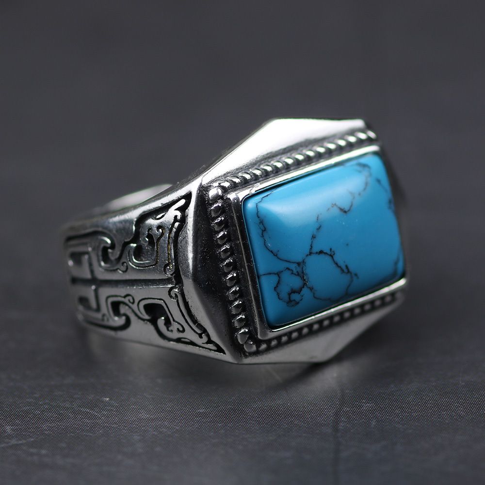 Grosshandel Echte 925 Sterling Silber Ringe Fur Manner Intarsien Natursteinmens Ring Polygon Vintage Design Einstellbare Turkei Schmuck C18112301 Von Xiao0003 20 7 Auf De Dhgate Com Dhgate