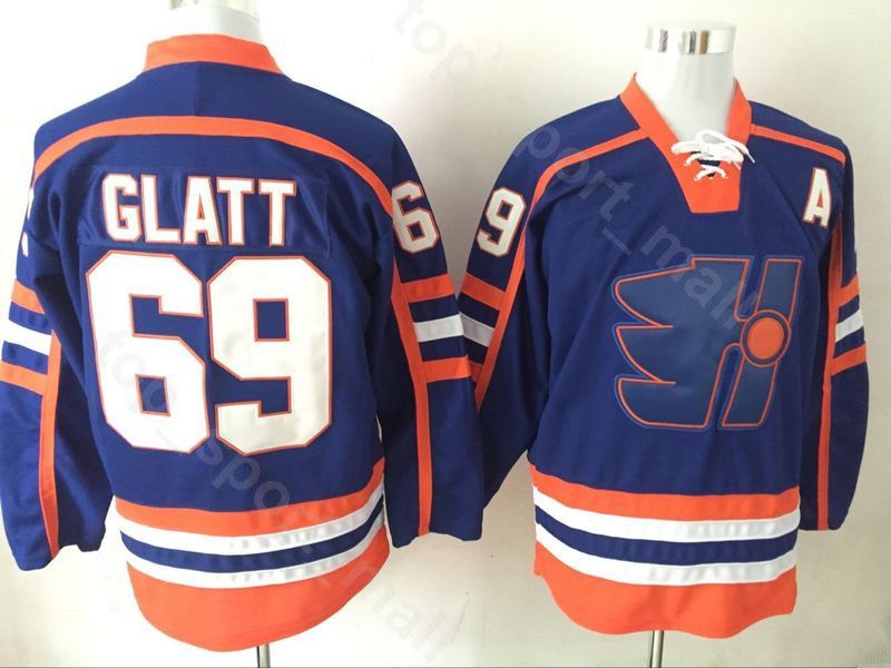 2020 Halifax Highlanders 69 Doug Glatt Ice Hockey Jerseys The Thug Goon Movie Vintage Home Blue All Stitched For Sport Fans High Quality From