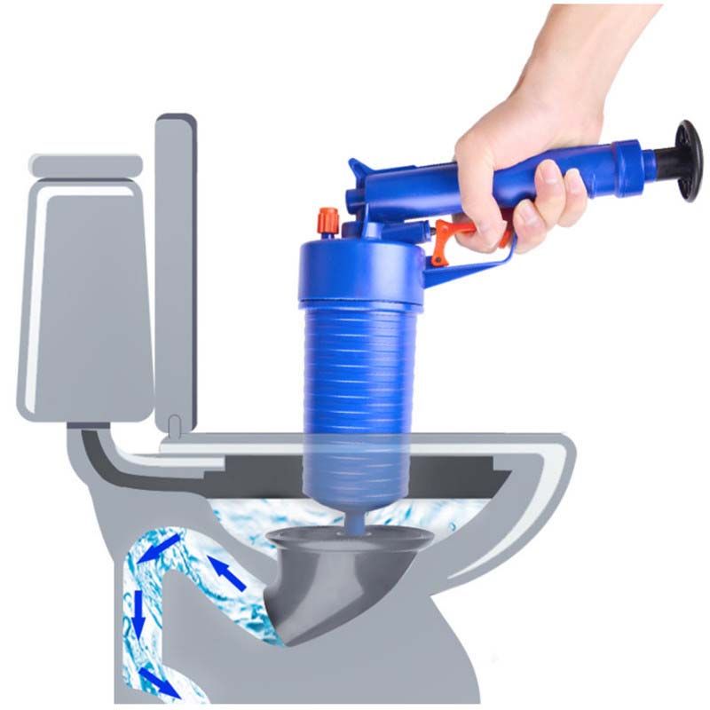High Pressure Air Drain Buster Pipes Blaster Sewer Drain Unblocker Toilet Clogged Dredger Tool for Kitchen Toilet Plunger with 4 Suckers Floor Drain Bathroom Bathtubs Sink