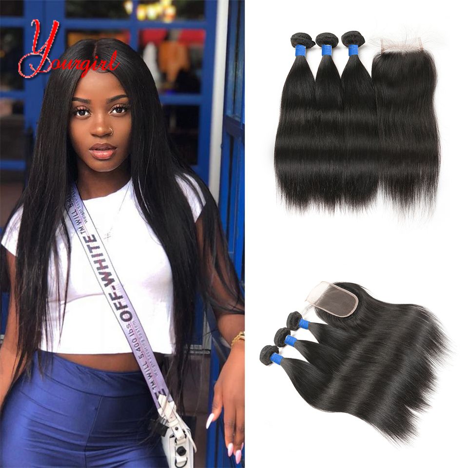 2020 Brazilian 100 Straight Human Virgin Hair Weaving Bundles 3