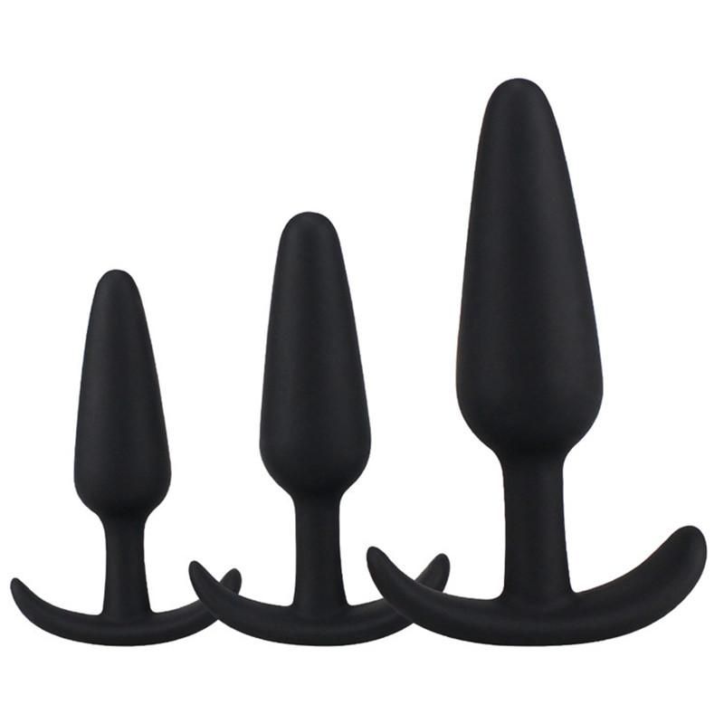 Premium Quality Homemade Anal Sex Toys Men Butt Plug Sex Toys Anal 3 Different Sizes Silicone Anal Plug photo