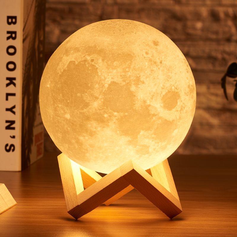 Melhor Qualidade De Venda Por Atacado BRAND Rambery Moon Lamp 3D Print  Night Light Recarregável 3 Cores Tap Control Lamp Lamp 16 Cores Mudam  Remoto LED Presente Da Luz Da Lua E