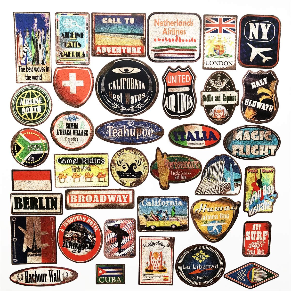 valise autocollants d'aventure en plein air planche à roulettes étiquettes de voyage vintage en plein air autocollants en vinyle imperméables pour ordinateur portable voiture 50pcs autocollants 