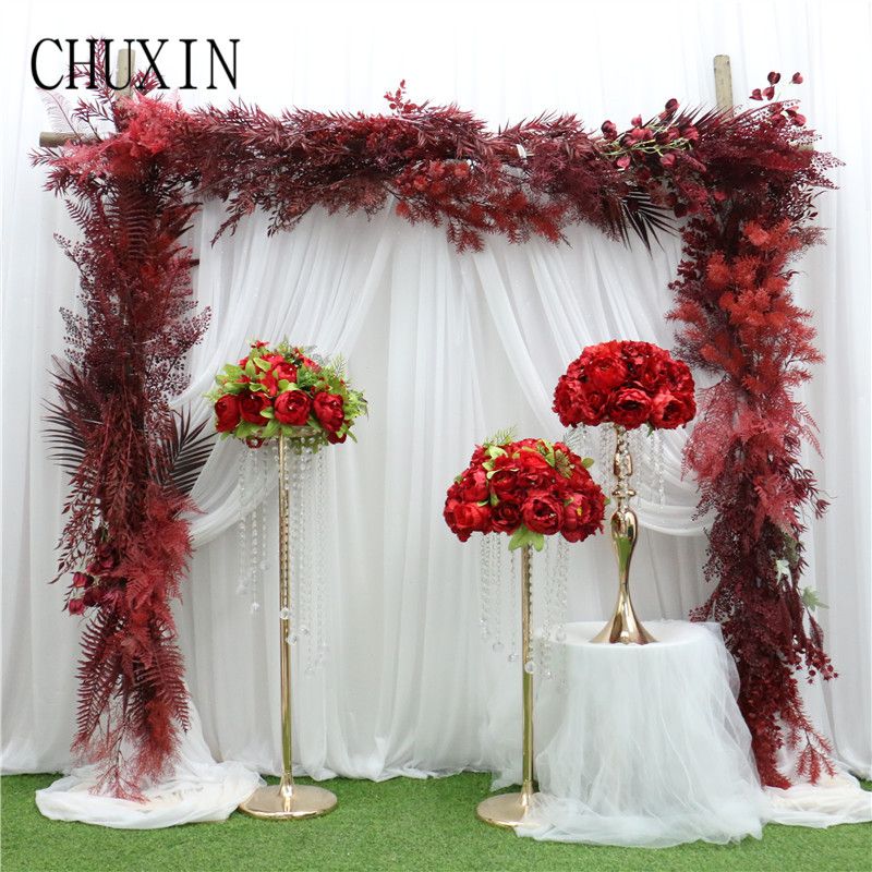 Venta de vino de la boda de color rojo oscuro artificial de la serie roja con Venta de vino de la boda de color rojo oscuro artificial de la serie roja con