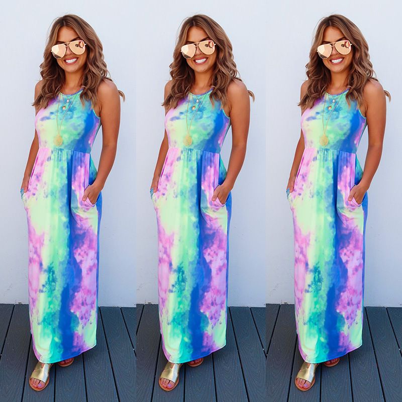 tie dye cocktail dress