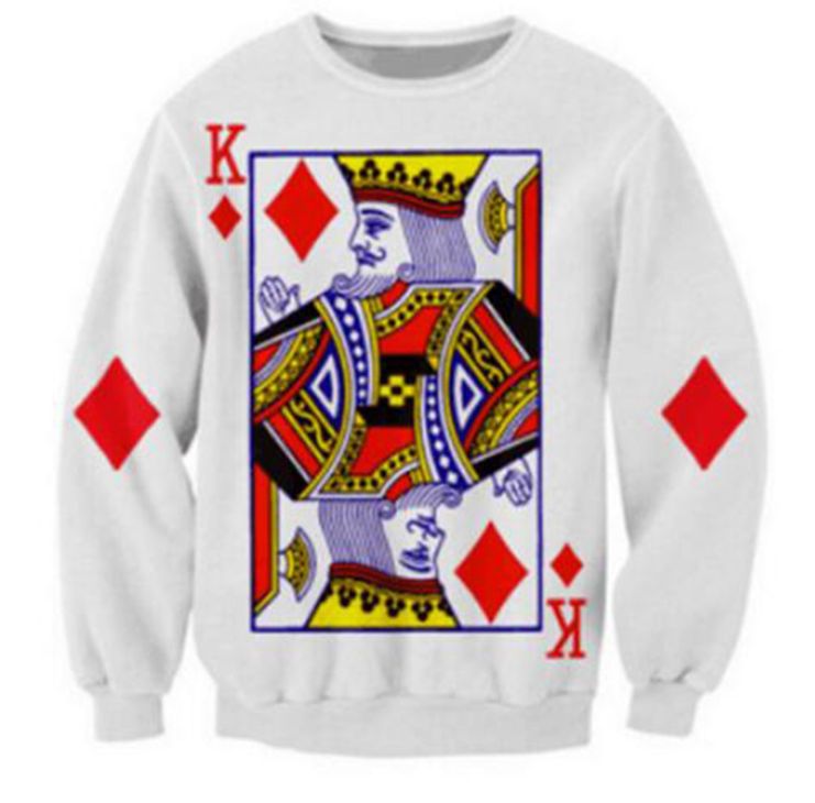 Playing card sweatshirt Clearance