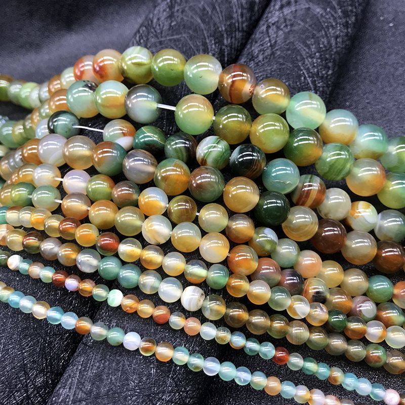 2020 4/6/8/10/12mm Round Loose Agate Stone Beads For