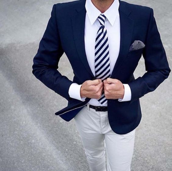 Compra Blazer Azul Marino Traje De Los Hombres Para La Boda Novio Formal  Formal De Negocios Traje De 2 Piezas Con Pantalones Slim Fit Tuxedo Mariage  Personalizado Barato | Entrega Rápida Y